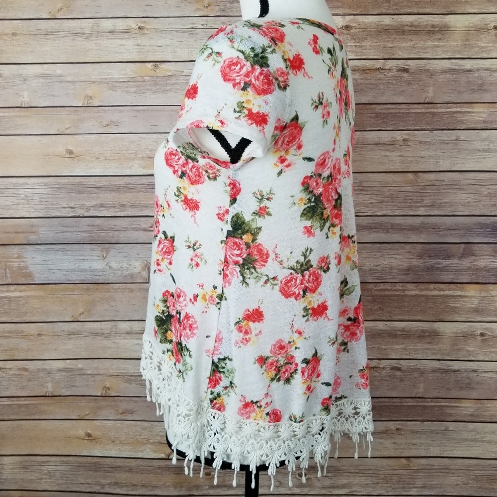 Blu Planet Floral Print with Lace Hem Small - Picture 4 of 7